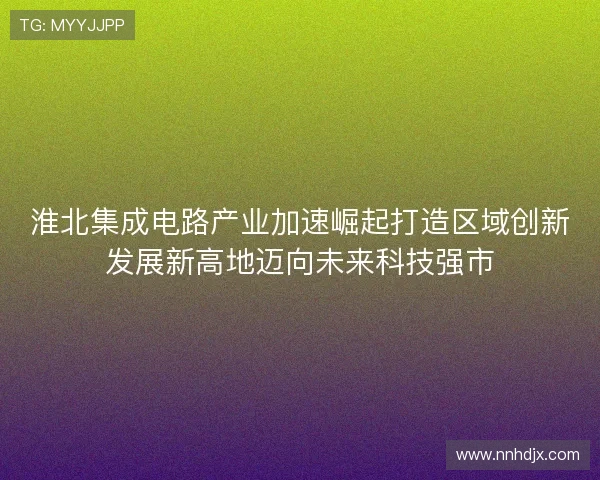 淮北集成电路产业加速崛起打造区域创新发展新高地迈向未来科技强市